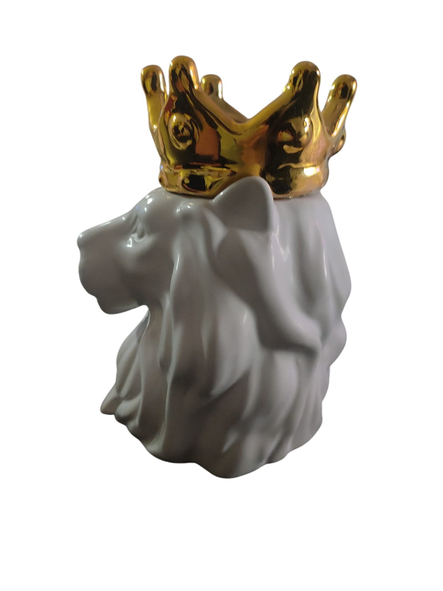Leone con corona in ceramica