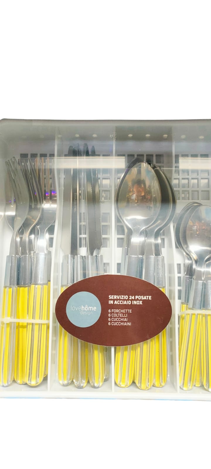24 posate Lovehome in acciaio inox con apposito portaposate