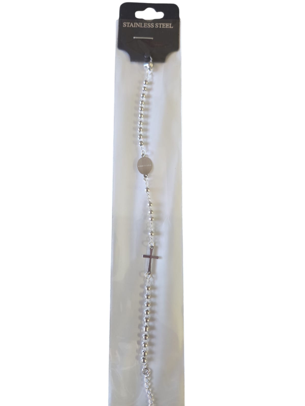 Bracciale "Colore" oro e colore argento con croce religiosa