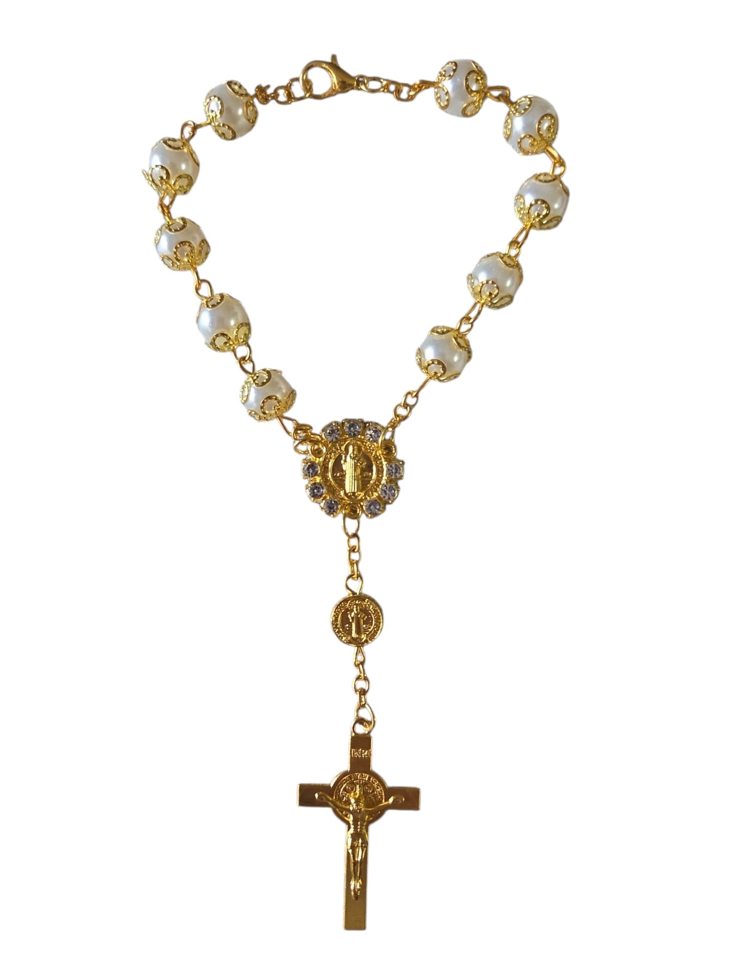 Bracciale con Perle e Crocifisso