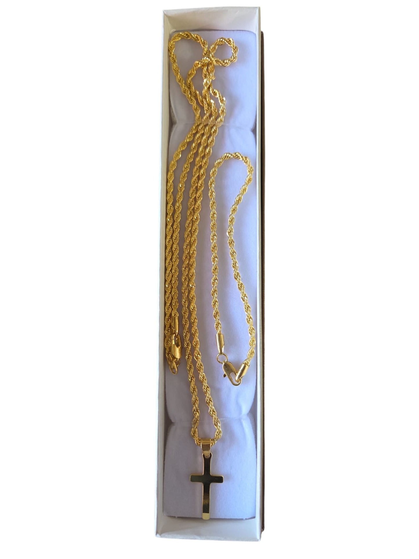 Collana con Croce e bracciale in Acciaio generico