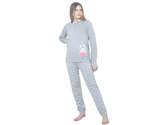 Pigiama donna 100 Sbadigli (Con Coniglietto) in Caldo Cotone