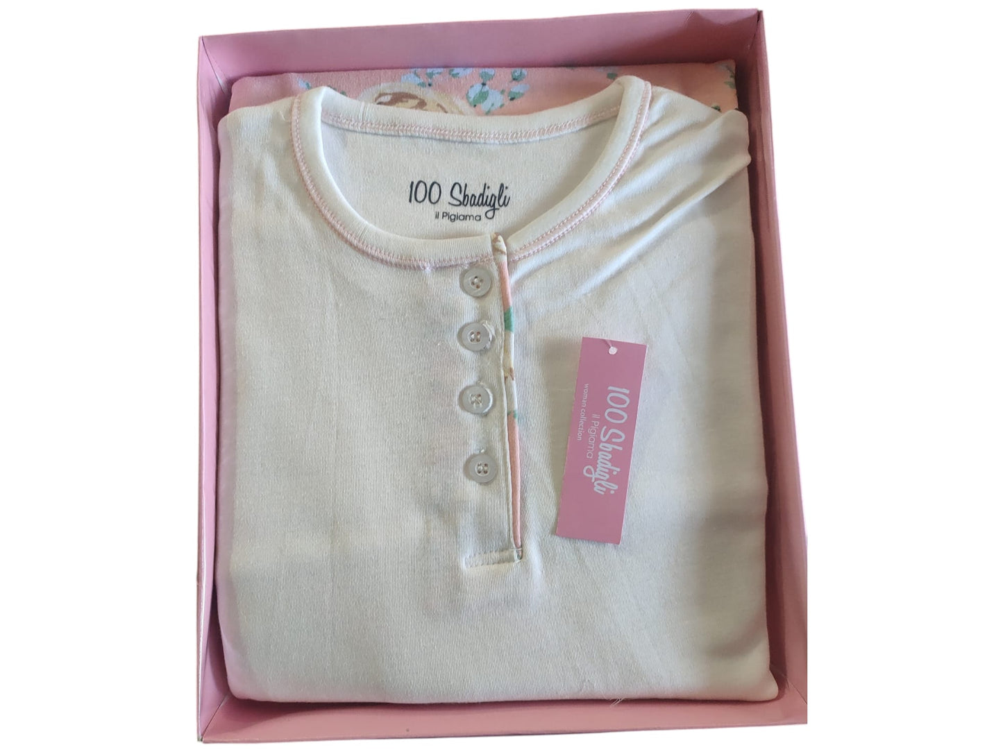 Pigiama Donna 100 Sbadigli (Floreale) in Caldo Cotone