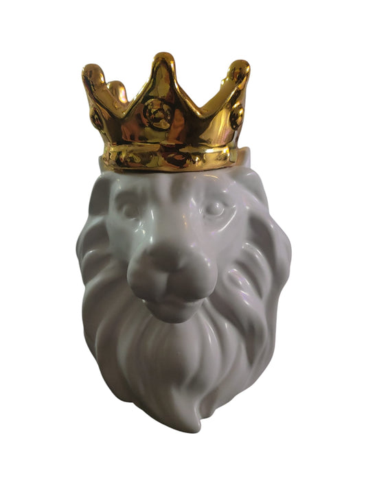 Leone con corona in ceramica