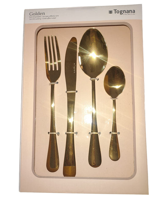 Servizio 24 posate Tognana golden in acciaio ( Effetto Oro)