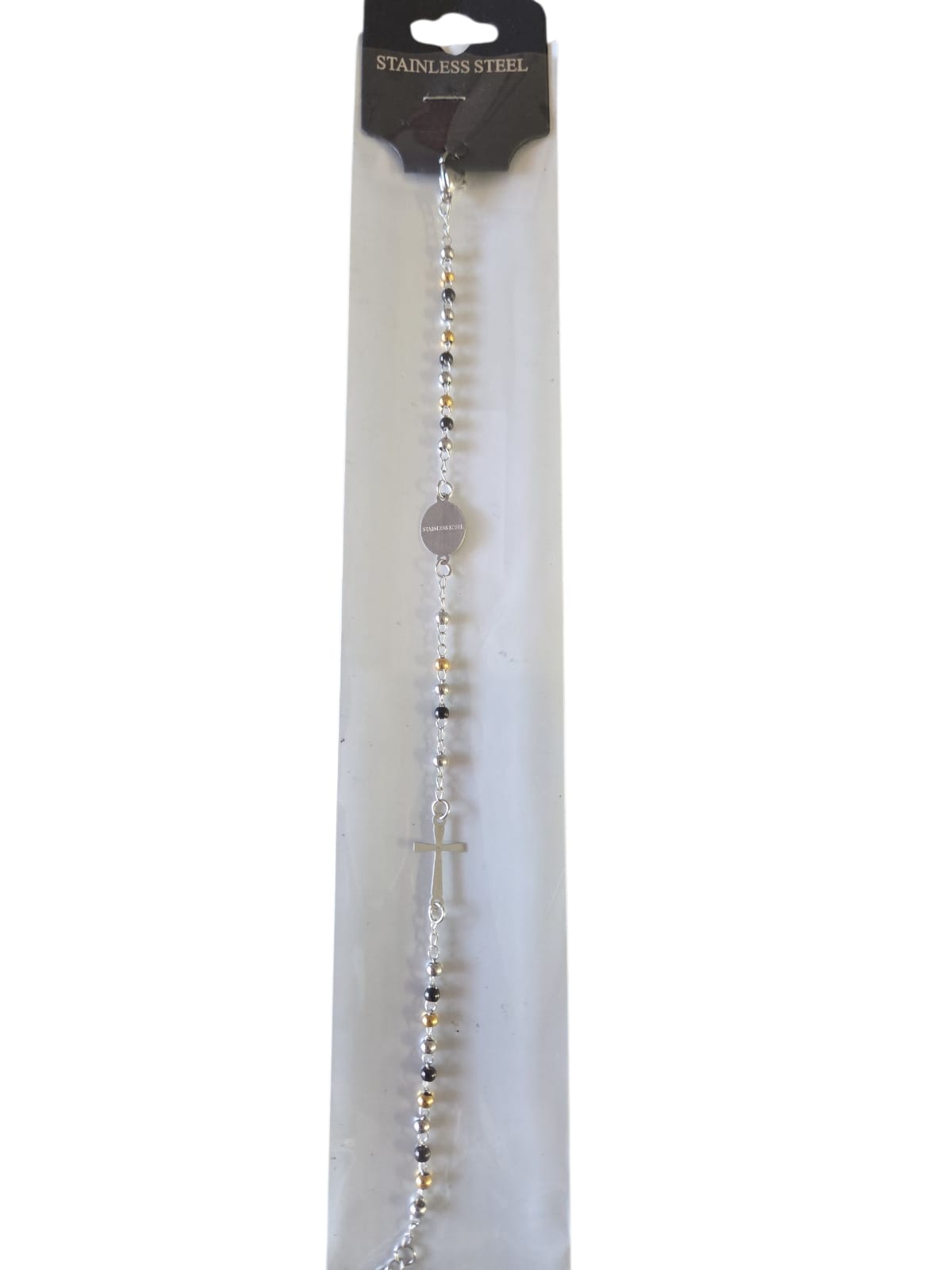 Bracciale religioso con perline colorate
