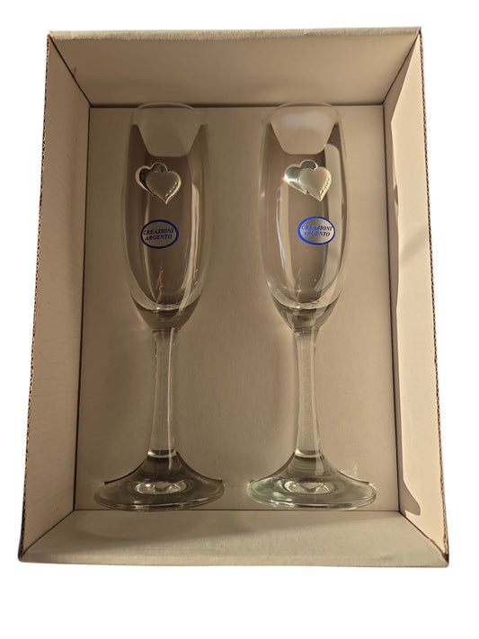 Collection - Coppia di bicchieri decorati a mano in Argento