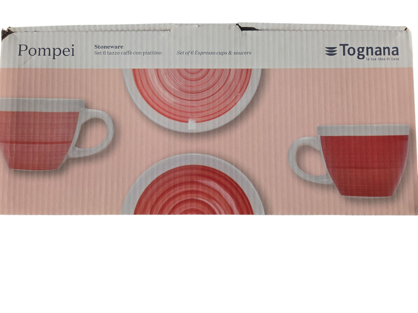 Tognana - Set di 6 tazzine di caffè Pompei