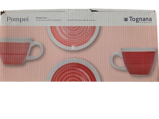 Tognana - Set di 6 tazzine di caffè Pompei